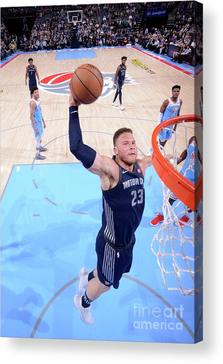 Nba Pro Basketball Acrylic Print featuring the photograph Detroit Pistons V Sacramento Kings by Rocky Widner