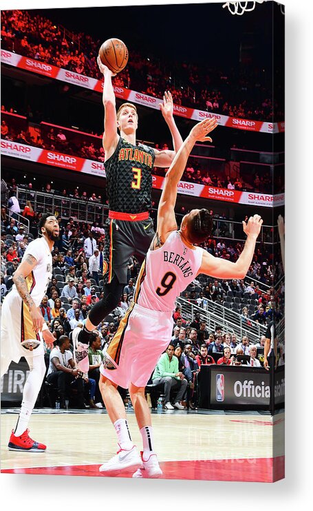 Kevin Huerter Acrylic Print featuring the photograph New Orleans Pelicans V Atlanta Hawks by Scott Cunningham