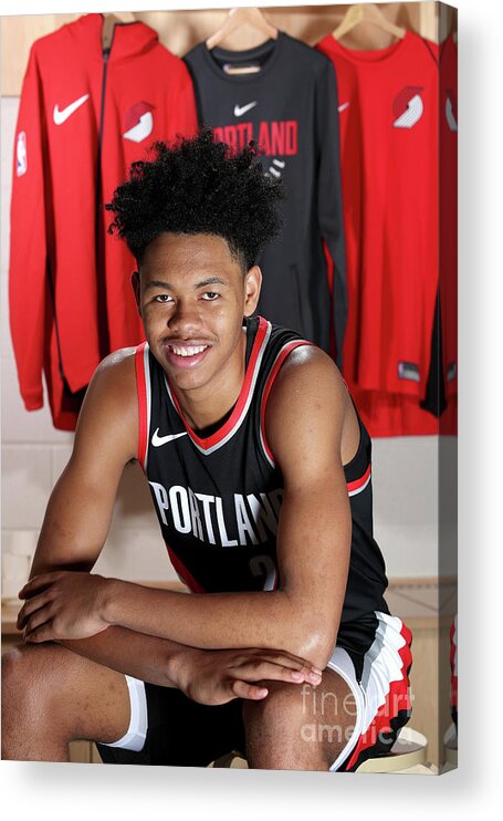 Anfernee Simons Acrylic Print featuring the photograph 2018 Nba Rookie Photo Shoot by Nathaniel S. Butler