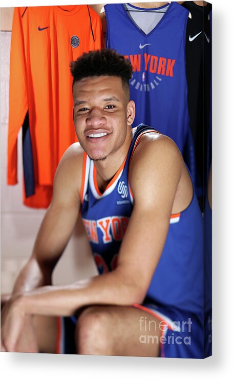 Kevin Knox Acrylic Print featuring the photograph 2018 Nba Rookie Photo Shoot by Nathaniel S. Butler