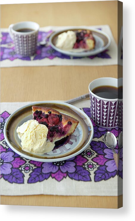 Spoon Acrylic Print featuring the photograph A Northern European Dessert by Ryouchin