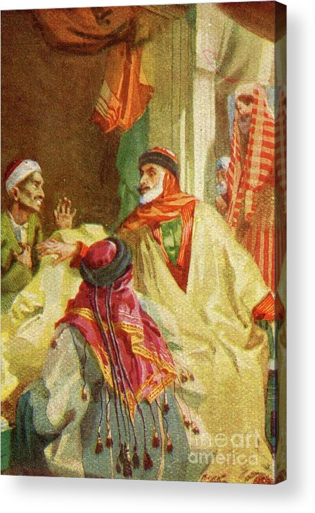 Art Acrylic Print featuring the drawing A Palestine Bazaar - Luke Xxii 36 by Print Collector