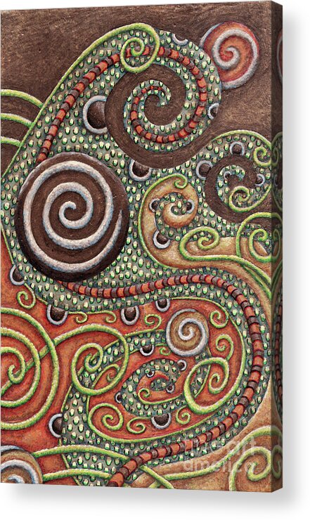 Whimsical Acrylic Print featuring the painting Abstract Spiral 10 by Amy E Fraser