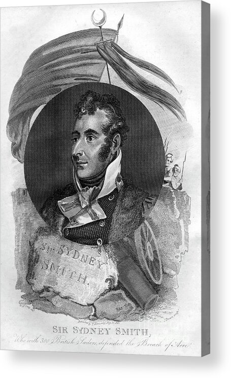 Engraving Acrylic Print featuring the drawing Admiral Sir William Sydney Smith by Print Collector
