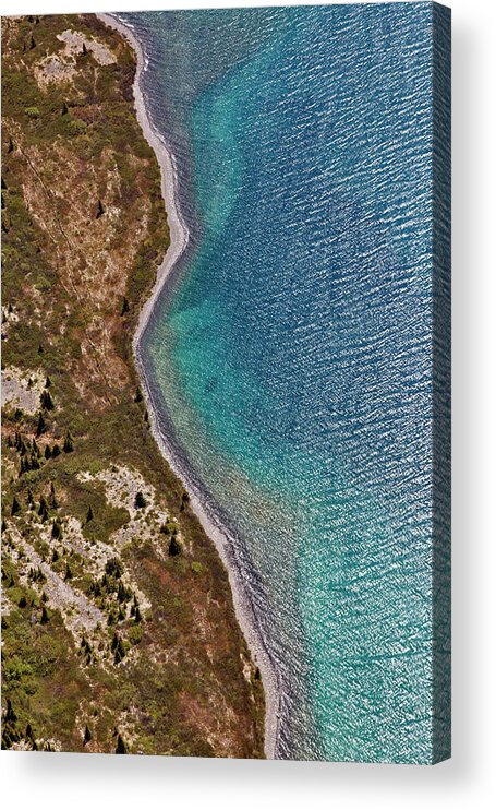 Scenics Acrylic Print featuring the photograph Aerial View Of Lakeshore And Wave by Adam Jones
