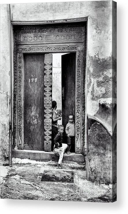 10-15 Years Acrylic Print featuring the photograph African Kids Playing - Stonetown Zanzibar 3609 by Neptune - Amyn Nasser Photographer