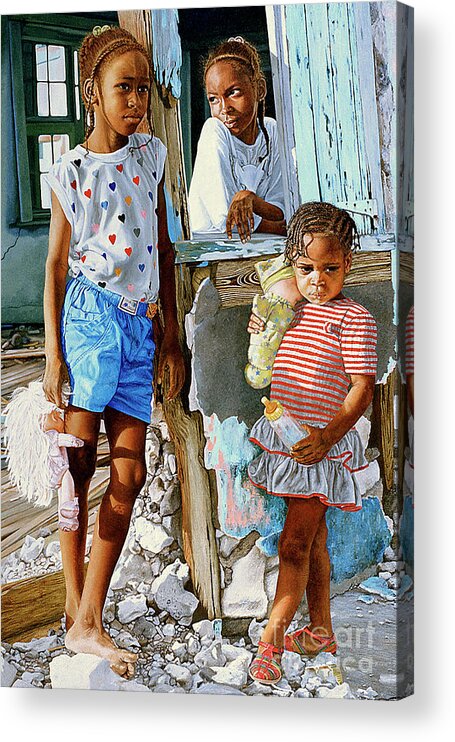 Children Acrylic Print featuring the painting After The Storm by Nicole Minnis