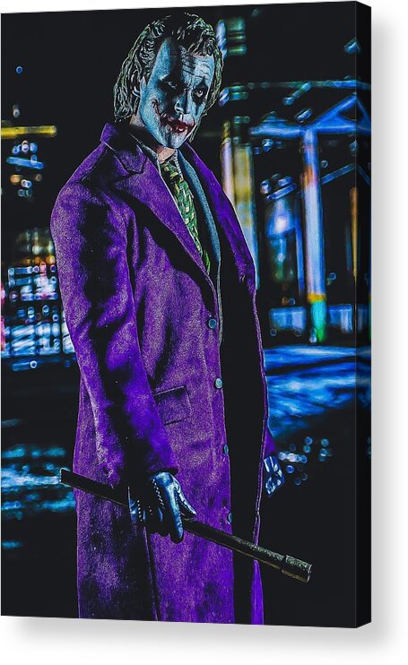 The Joker Acrylic Print featuring the digital art Agent of Chaos by Jeremy Guerin