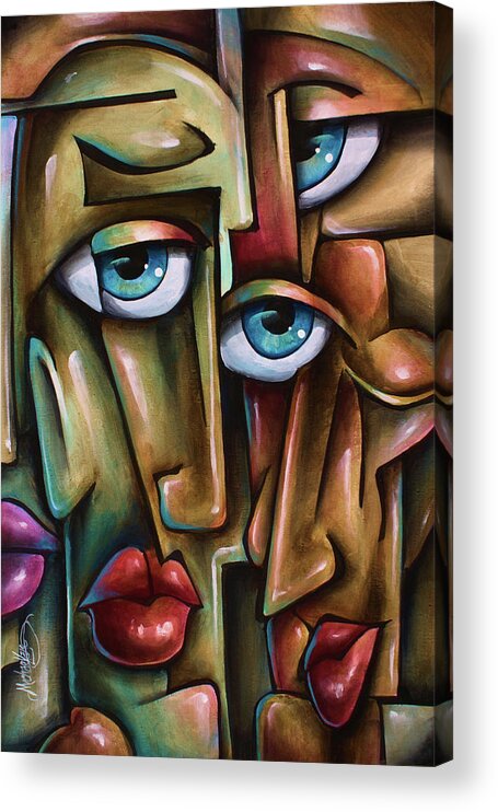 Portrait Acrylic Print featuring the painting All in One by Michael Lang