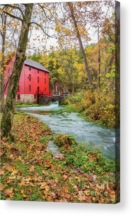 Alley Mill Acrylic Print featuring the photograph Alley Mill In Autumn by Jennifer White