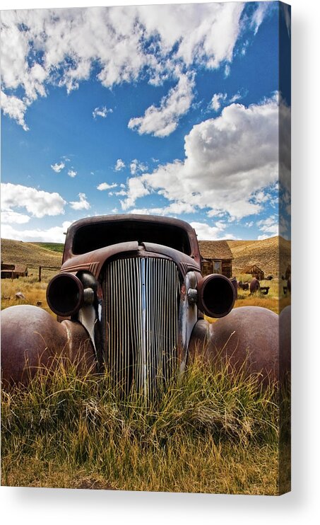 19th Century Style Acrylic Print featuring the photograph An Old Abandoned Car Rusts Away In The by Rachid Dahnoun