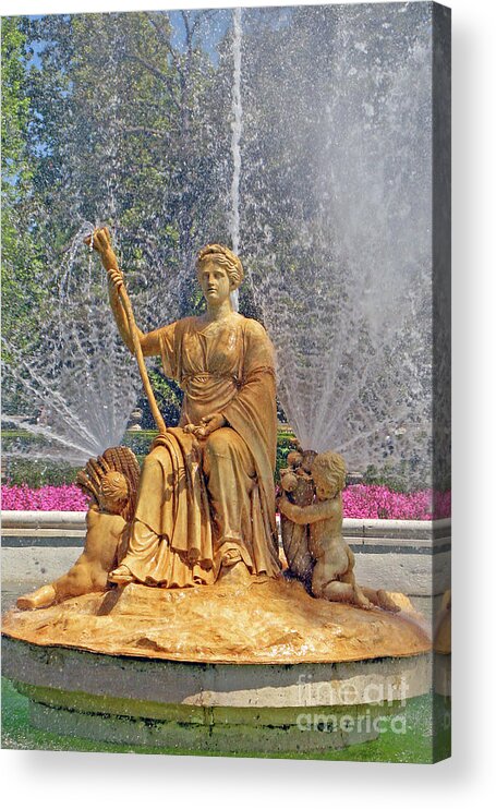 Nieves Nitta Acrylic Print featuring the photograph Aranjuez Ceres Fountain Up Close by Nieves Nitta