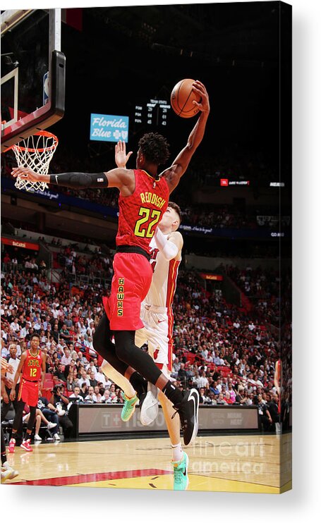 Nba Pro Basketball Acrylic Print featuring the photograph Atlanta Hawks V Miami Heat by Issac Baldizon