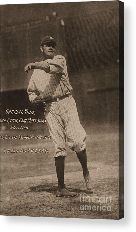 People Acrylic Print featuring the photograph Babe Ruth Special Tour Postcard by Transcendental Graphics