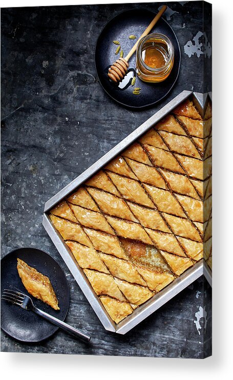 Cuisine At Home Acrylic Print featuring the photograph Baklava by Cuisine at Home