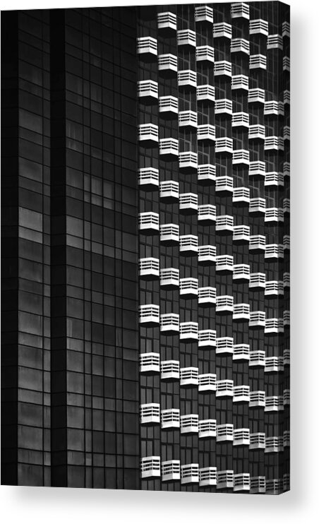 Abstract Acrylic Print featuring the photograph Balconies On Wilshire Boulevard by Roxana Labagnara