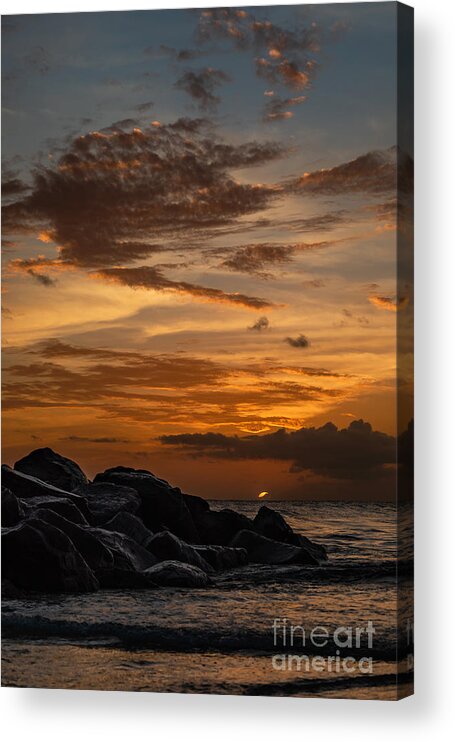 Photography Acrylic Print featuring the photograph Barbados Sunset Clouds by Alma Danison