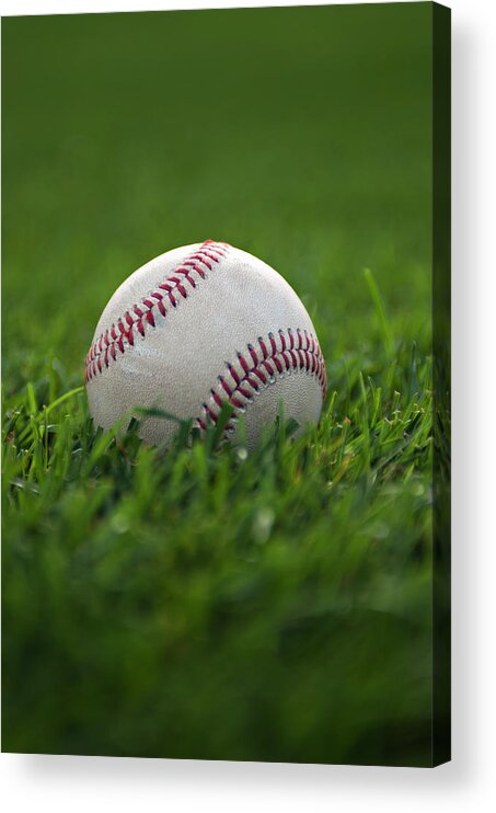 Grass Acrylic Print featuring the photograph Baseball On Green Grass by Driendl Group