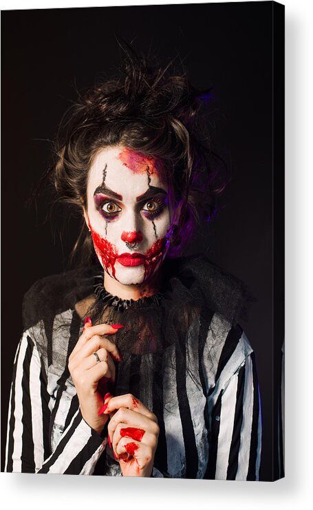 Woman Acrylic Print featuring the photograph Be Careful On This Halloween ! by Tim Paza May
