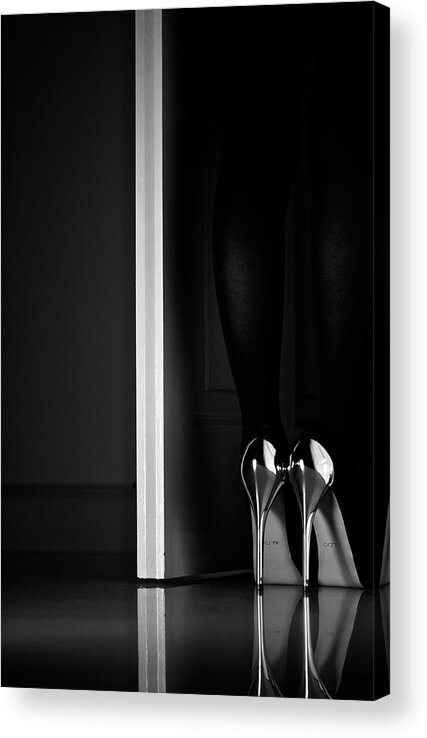 Shoes Acrylic Print featuring the photograph Black + White + Door by Erik Schottstaedt