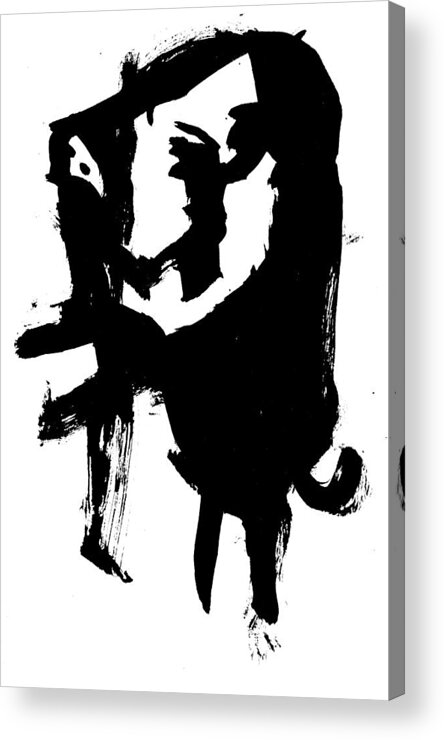 Black Acrylic Print featuring the drawing Black Ink 290319 11 by Edgeworth Johnstone
