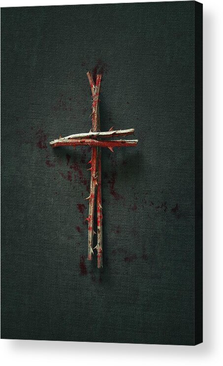 Dry Acrylic Print featuring the photograph Bloody Bramble Cross by Carlos Caetano