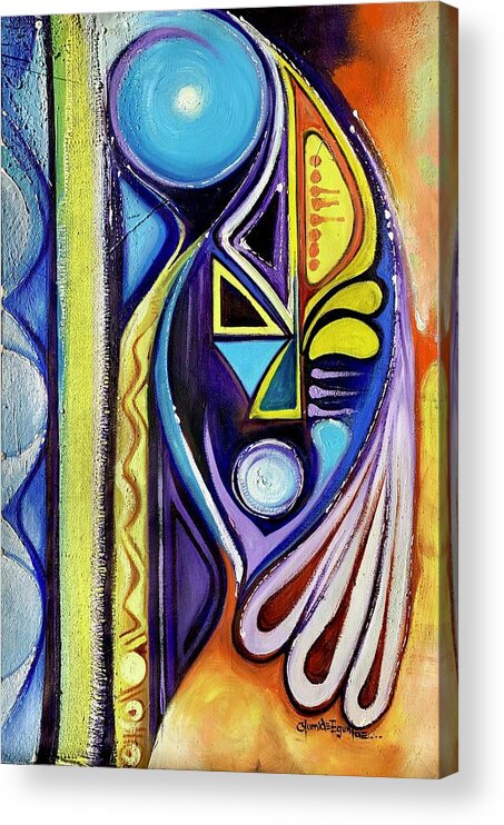 Africa Acrylic Print featuring the painting Blue Abstract by Olumide Egunlae