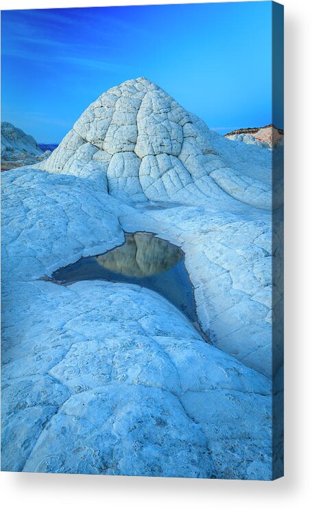 Vertical Acrylic Print featuring the photograph Blue hour at White Pocket by Wasatch Light