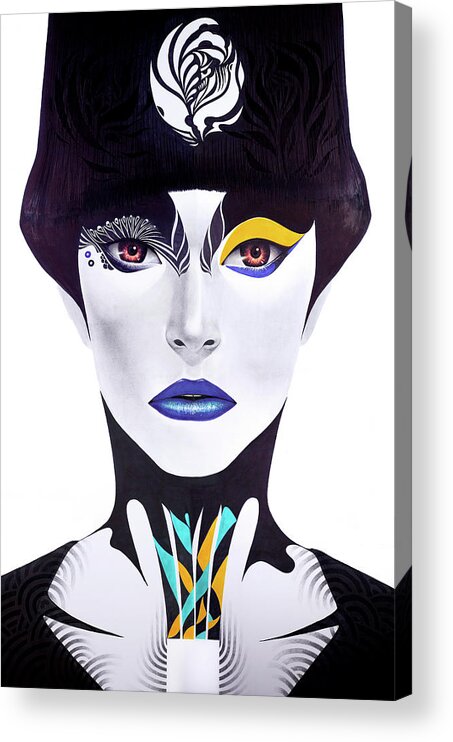 People Acrylic Print featuring the painting Blue Lip by Minjae