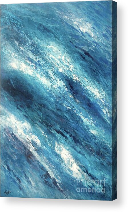 Abstract Artist Acrylic Print featuring the painting Blue Waters by Valerie Travers