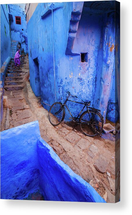 Steps Acrylic Print featuring the photograph Bluealley by Lsprasath Photography