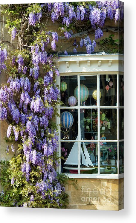 Broadway Shop and Wisteria in the Cotswolds Acrylic Print by Tim Gainey - Fine  Art America