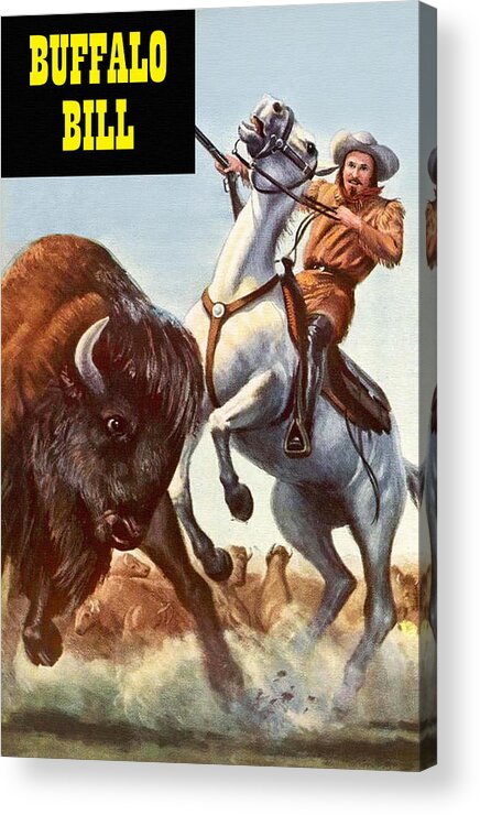 Comic Acrylic Print featuring the painting Buffalo Bill by Unknown