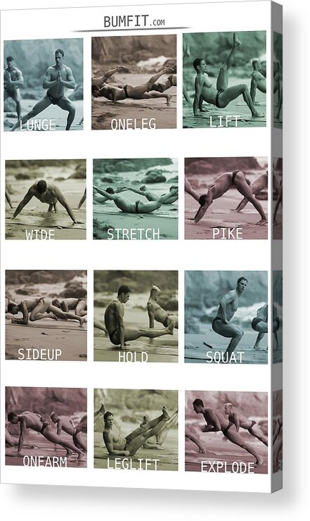 Bumfitbeach Workout Acrylic Print featuring the digital art Bum Fit Beach Workout by John Gholson