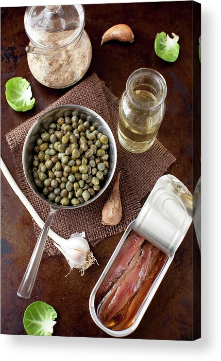 Newtown Acrylic Print featuring the photograph Capers, Anchovies, Garlic, Oil by Yelena Strokin