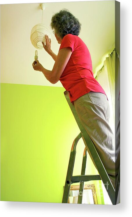 Active Acrylic Print featuring the photograph Changing A Light Bulb by Lea Paterson/science Photo Library