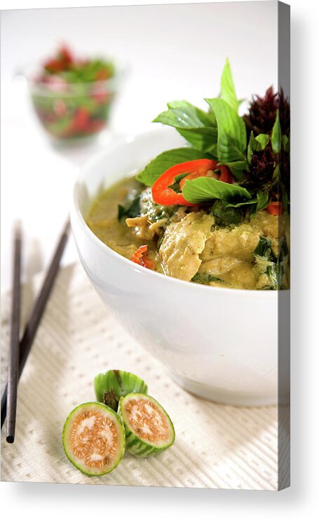 Chicken Meat Acrylic Print featuring the photograph Chicken Green Curry by Shutterworx