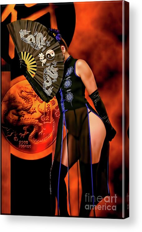 Hell Acrylic Print featuring the digital art China Girl by Recreating Creation