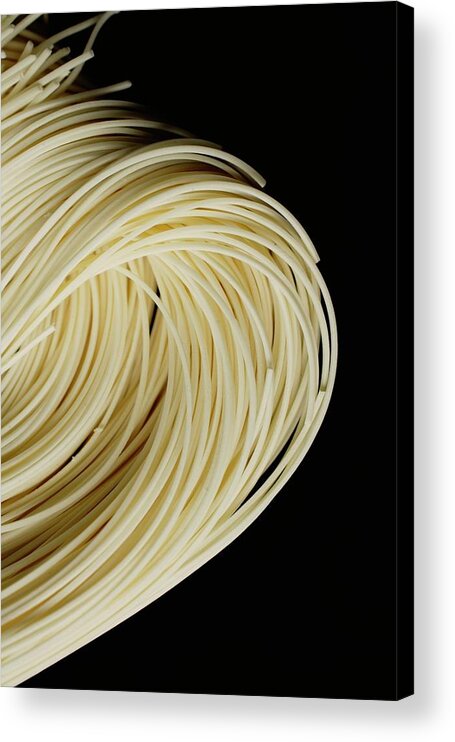Black Background Acrylic Print featuring the photograph Chinese Noodles Against Black by Asia Images Group