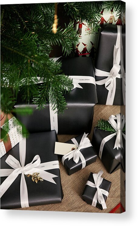 Christmas Presents Wrapped In Black Paper With White Ribbons Photograph by  Birgitta Wolfgang Bjornvad - Pixels