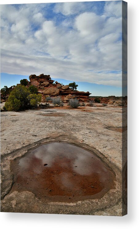 Canyonlands National Park Acrylic Print featuring the photograph Cloud Reflections at Orange Cliffs Overlook by Ray Mathis