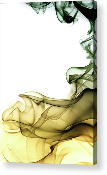Curve Acrylic Print featuring the photograph Colored Smoke Swirls by Vasiliki