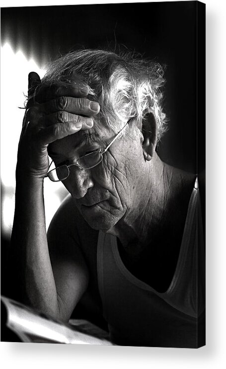 Portrait Acrylic Print featuring the photograph Concentration by Sara Elbar