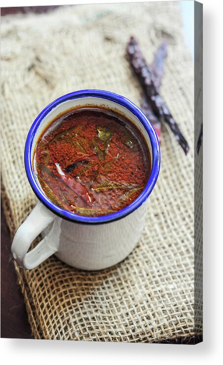 Enamel Acrylic Print featuring the photograph Cumin Pepper Rasam - Indian Soup by Nags . Edible Garden