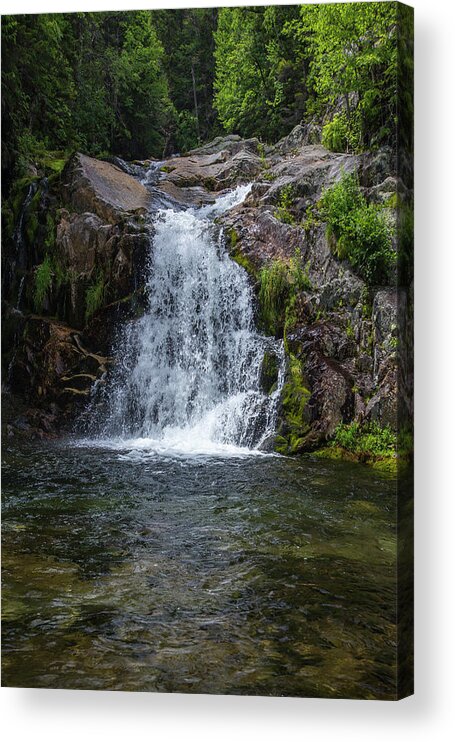 Cutler Acrylic Print featuring the photograph Cutler Brook Cascades Two by White Mountain Images