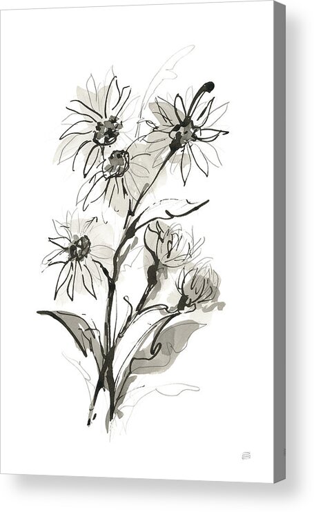 Black Acrylic Print featuring the painting Daisy I by Chris Paschke