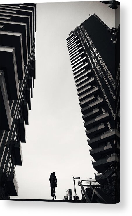 Dark
Black
Skyscrapers
Milano
Woman
Girl Acrylic Print featuring the photograph Dark Necessities by Vito Muolo
