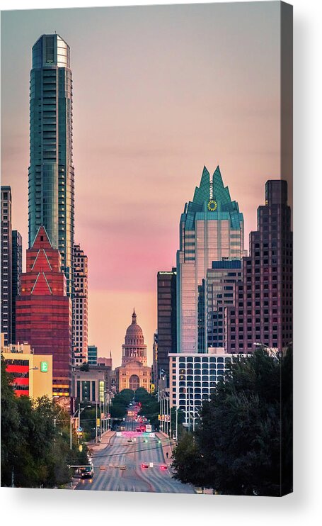 Austin Skyline Acrylic Print featuring the photograph Dead On by Slow Fuse Photography