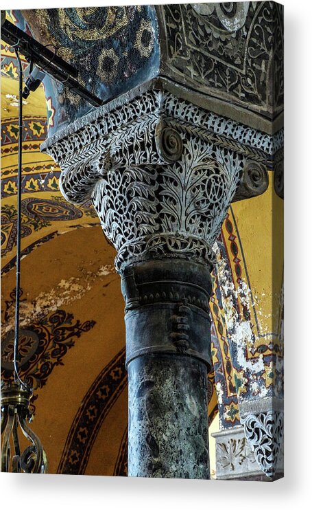 Ayasofya Acrylic Print featuring the photograph Deeply undercut Corinthian columns by Steve Estvanik