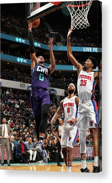 Miles Bridges Acrylic Print featuring the photograph Detroit Pistons V Charlotte Hornets by Kent Smith